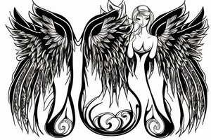 angel and demon wings tattoo idea