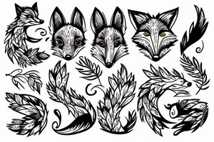 fox in leafs tattoo idea