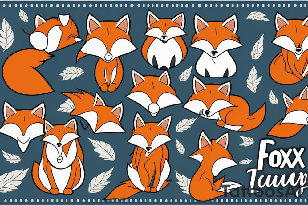 fox in leafs tattoo idea
