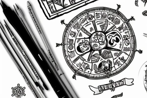 Vegvisir with vanity parties and a map tattoo idea