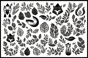 fox in leafs tattoo idea