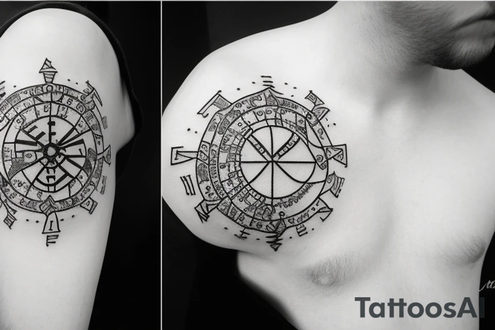 Vegvisir with vanity parties and a map tattoo idea