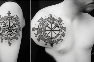 Vegvisir with vanity parties and a map tattoo idea