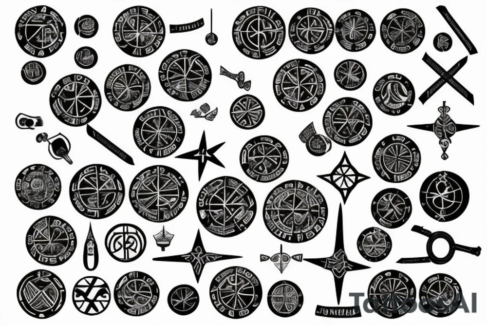 Vegvisir with vanity parties and a map tattoo idea