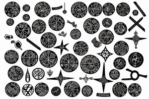 Vegvisir with vanity parties and a map tattoo idea