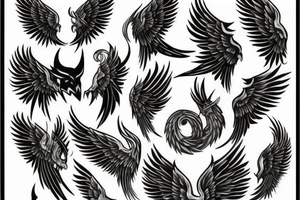 angel and demon wings tattoo idea