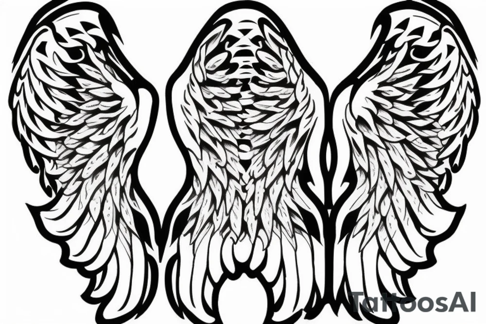 angel and demon wings tattoo idea