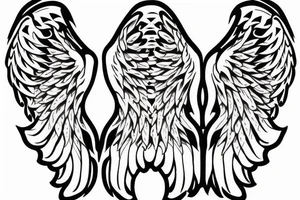 angel and demon wings tattoo idea