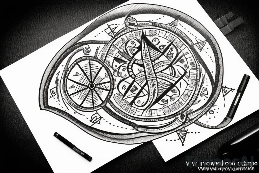 Vegvisir with vanity parties and a map tattoo idea