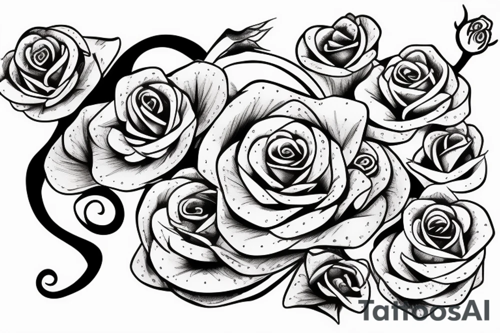 Snake with rose gothic tattoo idea