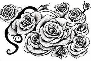Snake with rose gothic tattoo idea