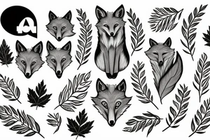 fox in leafs tattoo idea