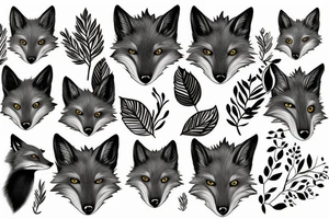 fox in leafs tattoo idea