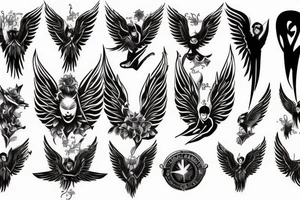 angel and demon wings tattoo idea