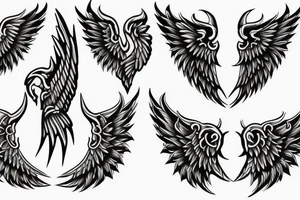 angel and demon wings tattoo idea