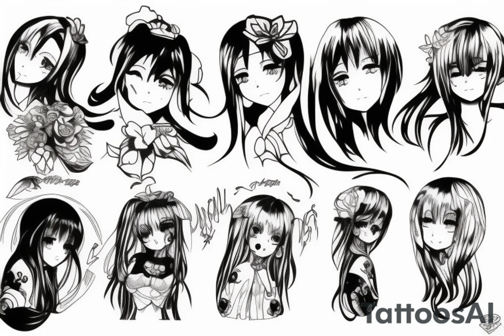 Anime girl tattoo idea