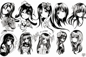 Anime girl tattoo idea