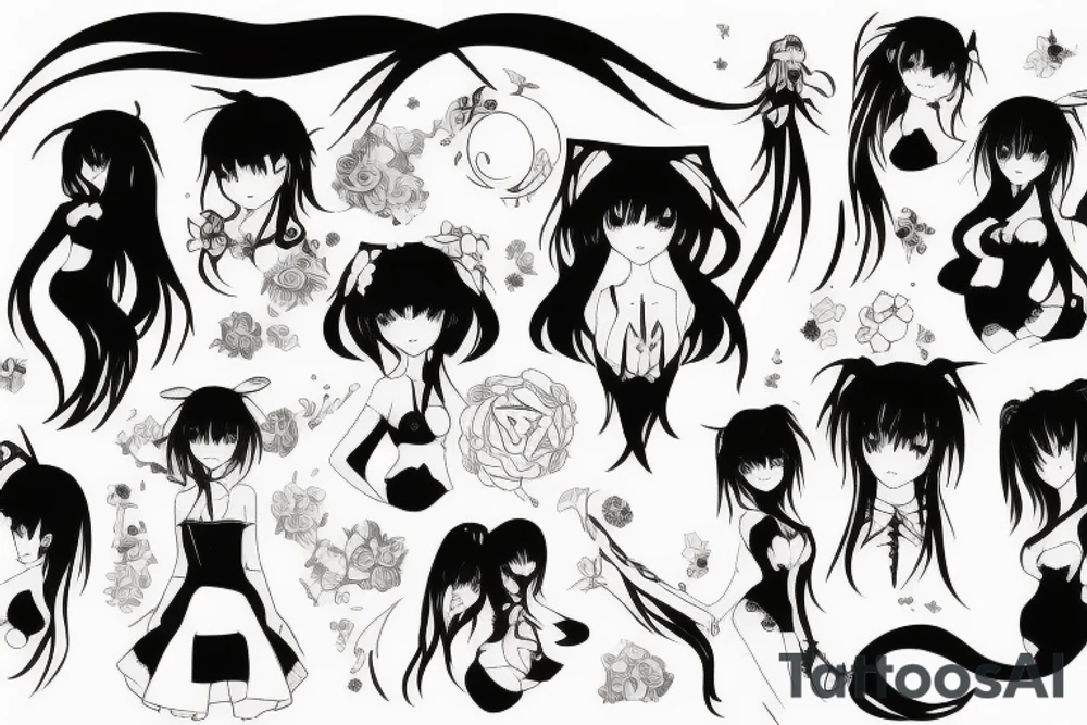 Anime girl tattoo idea