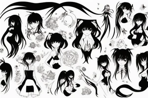Anime girl tattoo idea