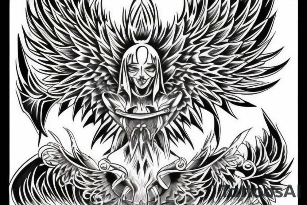 angel and demon wings tattoo idea