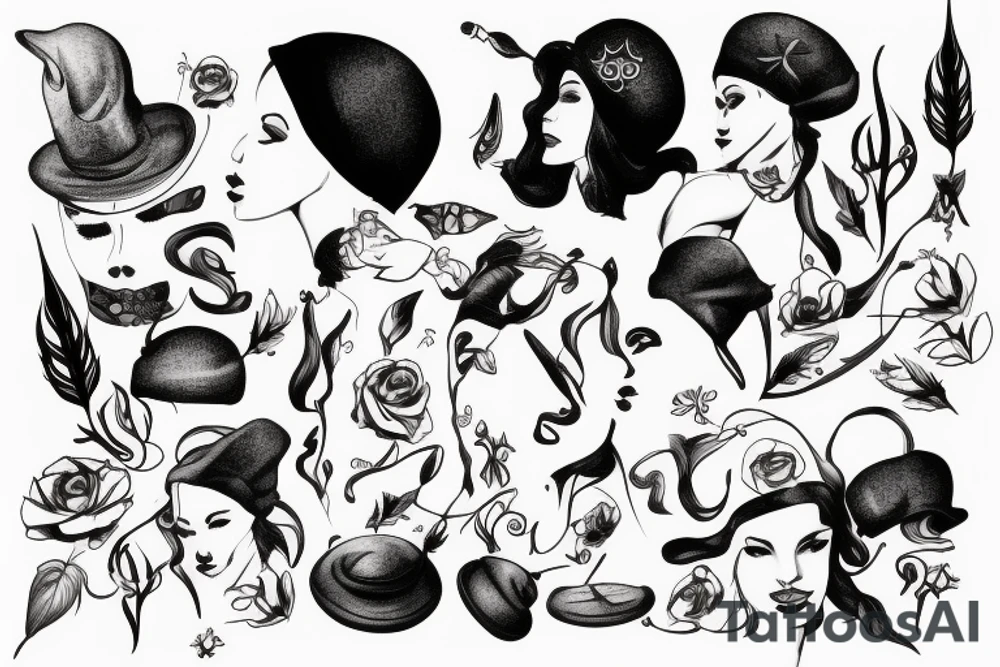 woman holding cap under her head 
topless tattoo idea