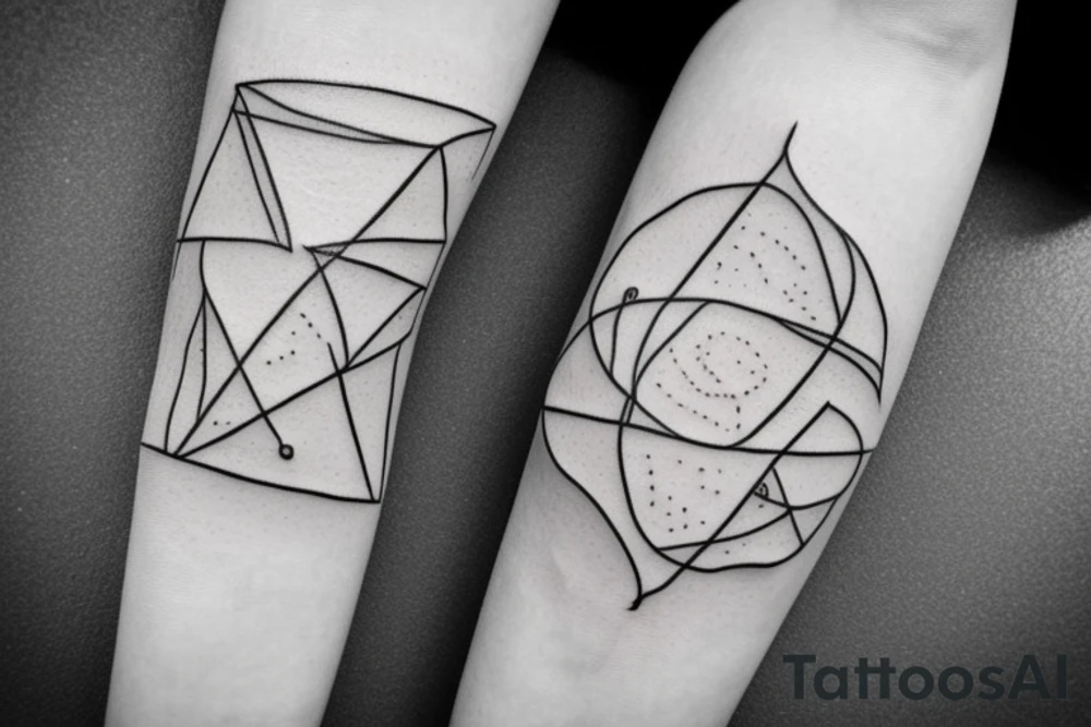 square triangle circle tattoo idea