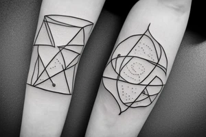 square triangle circle tattoo idea