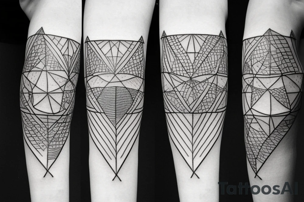 square triangle circle tattoo idea