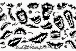 Blood teeth tattoo idea