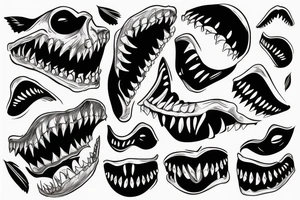 Blood teeth tattoo idea