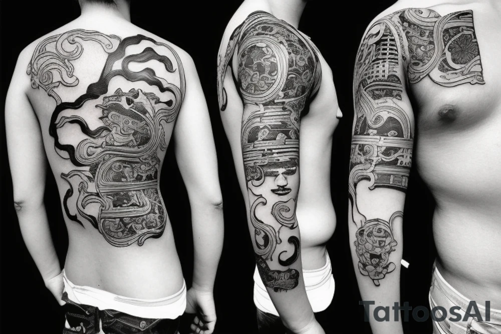 Pair tattoo based on samurai tattoo idea
