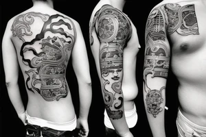 Pair tattoo based on samurai tattoo idea