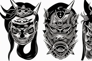 Pair tattoo based on samurai tattoo idea