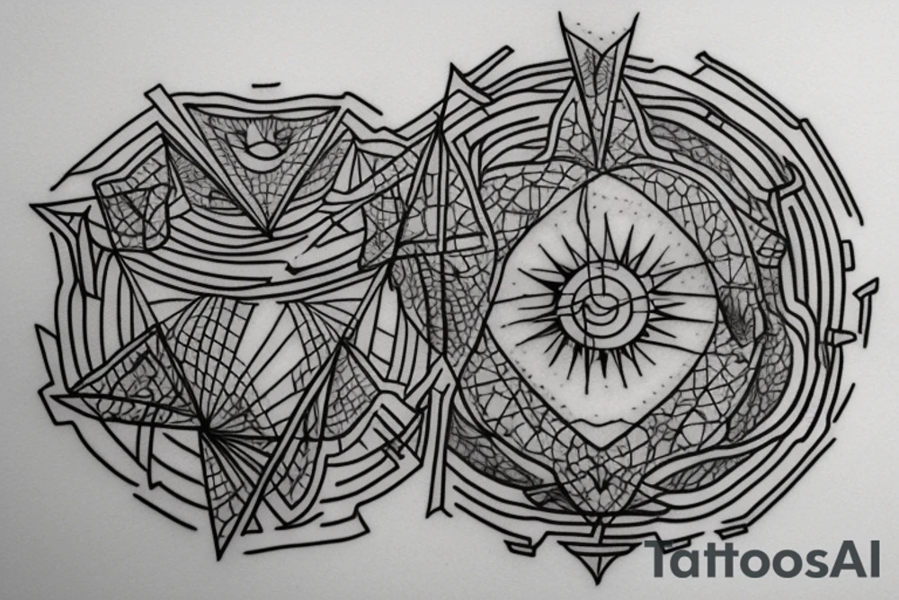 square, triangle, circle tattoo idea