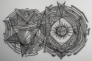 square, triangle, circle tattoo idea
