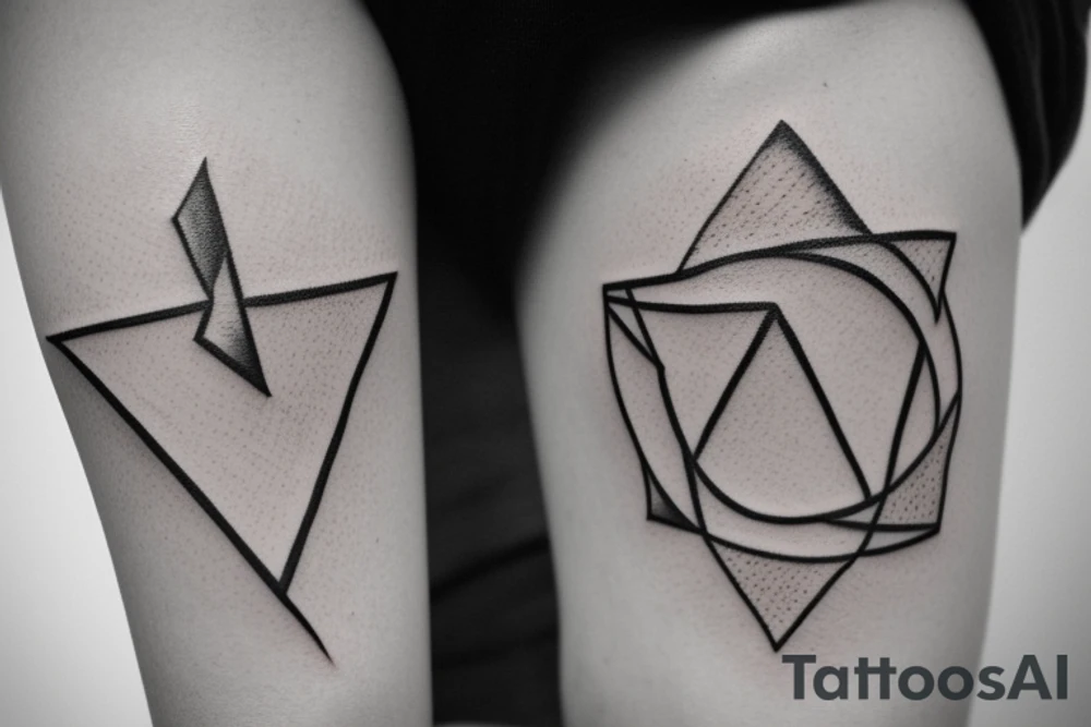 square, triangle, circle tattoo idea