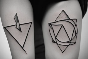 square, triangle, circle tattoo idea