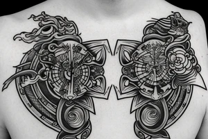 Pair tattoo based on samurai tattoo idea