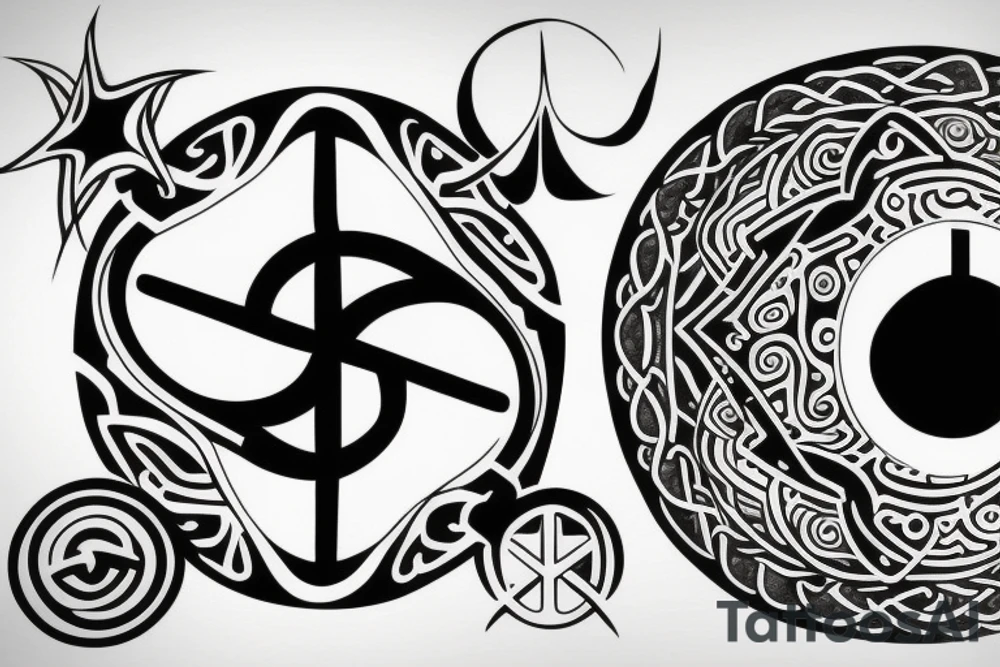 Yin Yang and Peace symbol in one image tattoo idea