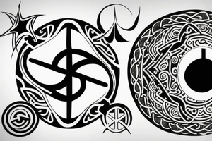 Yin Yang and Peace symbol in one image tattoo idea