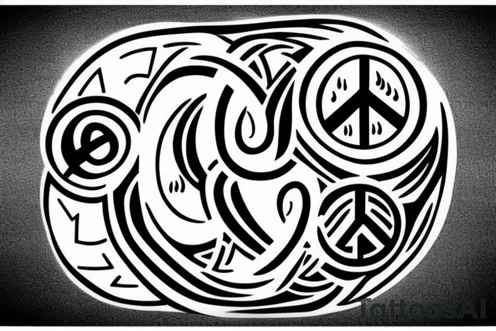 Yin Yang and Peace symbol in one image tattoo idea