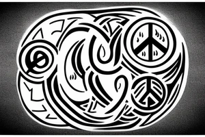 Yin Yang and Peace symbol in one image tattoo idea