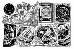 interstellar ship at the center of the universe tattoo idea