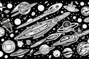 interstellar ship at the center of the universe tattoo idea