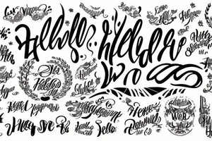 calligraphy of "hello world" tattoo idea