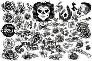 Gold, money, power, sophomores, dofamine tattoo idea