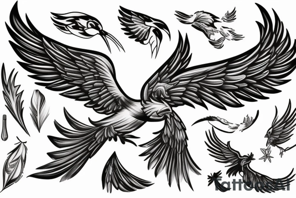 phoenix bird, forearm, male tattoo tattoo idea