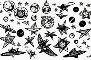 Interstellar space Sputnik stars universe tattoo idea