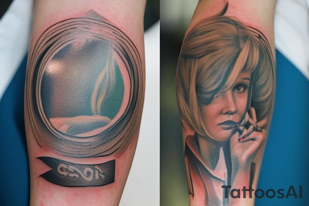 Спящая длинношерстная такса свернулась в круг. Рисование тонкой линией. tattoo idea