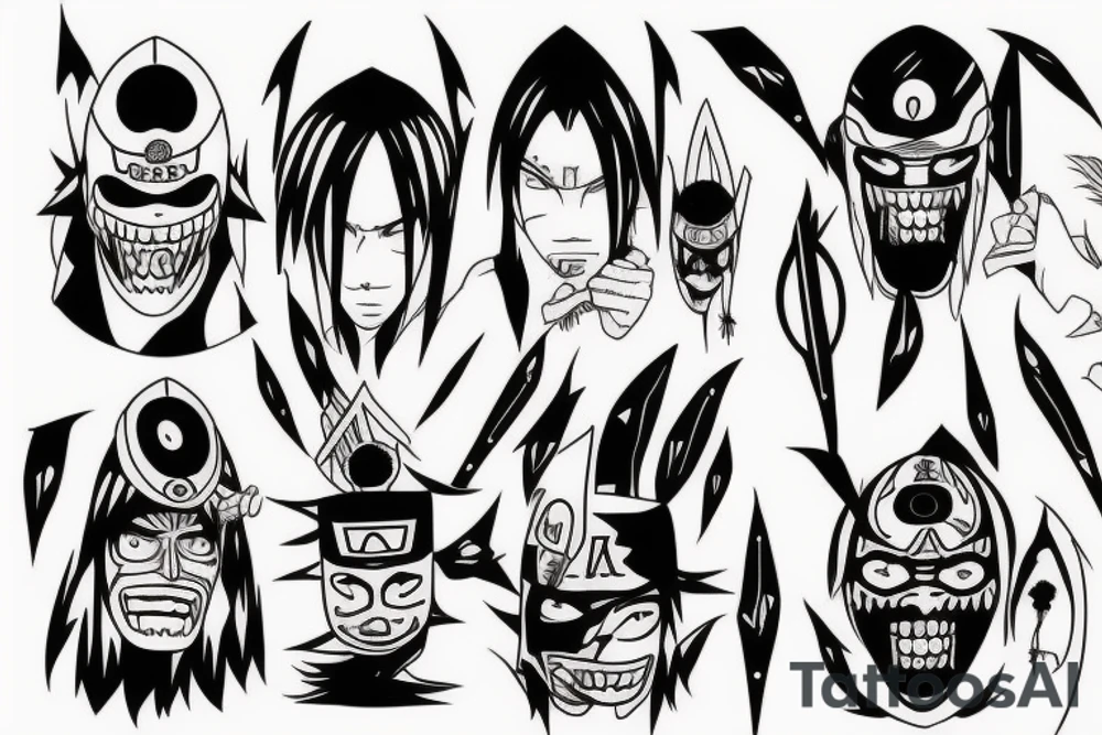 god of death from naruto with dagger tattoo idea